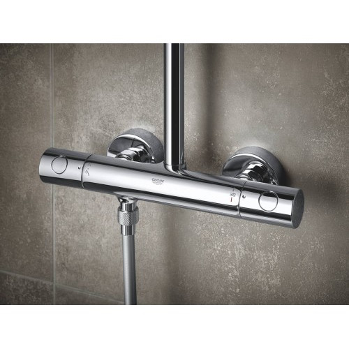 Душевая система GROHE Tempesta Cosmopolitan 250 CUBE с термостатом настенного монтажа, хром 26689000