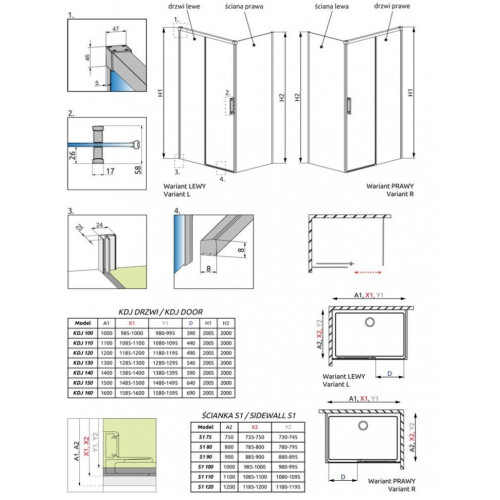 Душевой уголок Radaway Idea KDJ 140x100