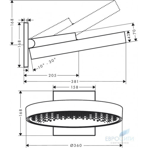 Верхний душ Hansgrohe Rainfinity 360 1jet 26230000