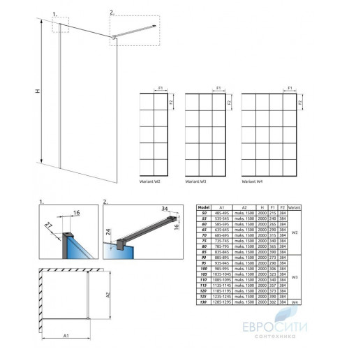 Душевой уголок Radaway Modo X II Black Factory 130