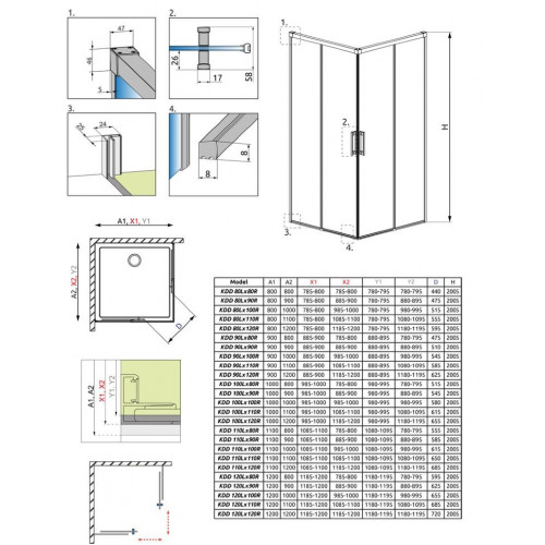 Душевой уголок Radaway Idea KDD 110x90