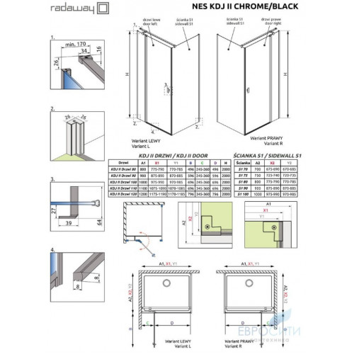 Душевой уголок Radaway Nes Black KDJ II 100x100