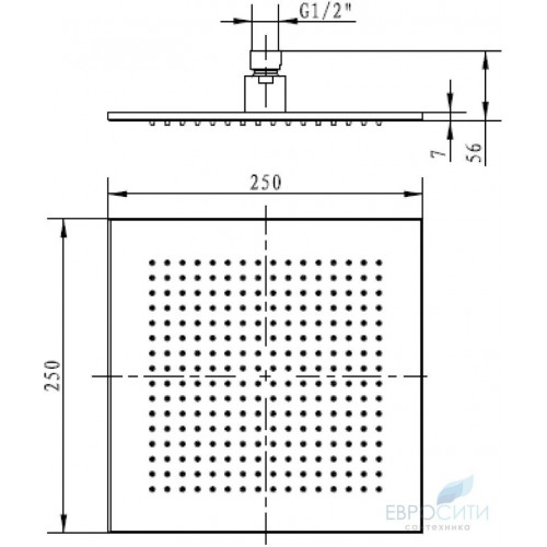 Верхний душ Villeroy&Boch 250x250