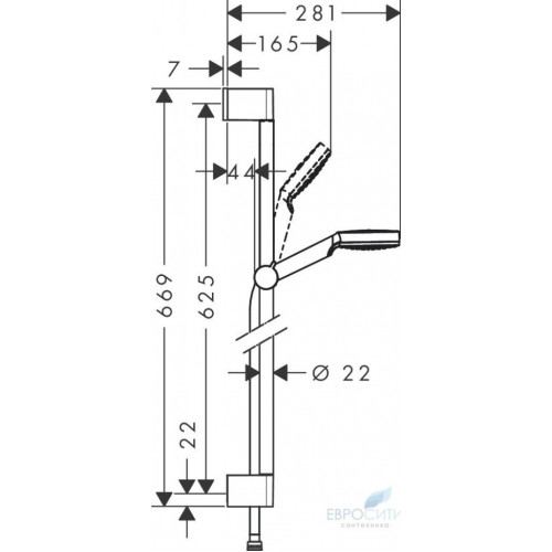 Душевая стойка Hansgrohe Crometta 100 1jet 65 26533400