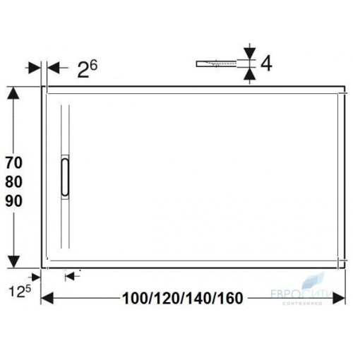 Прямоугольный поддон Geberit Sestra 140x90 (белый)