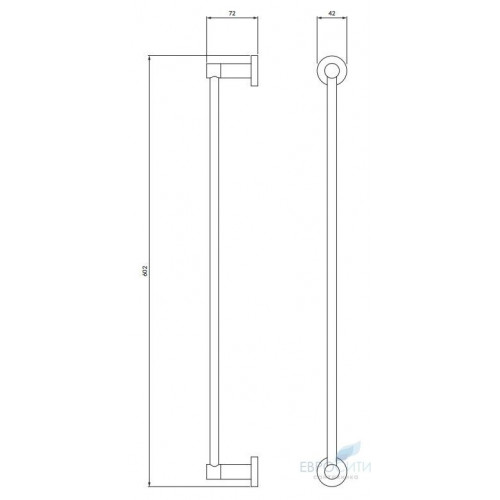 Держатель полотенец 600 мм Omnires Modern MP60216CR