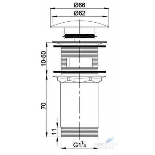 Донный клапан нажимной Omnires A706BL (черный)