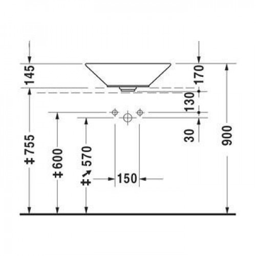 Умывальник Duravit Starck 1 D530, накладной 040853