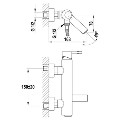 Смеситель для ванны Teka Alaior XL 22.121.02.00