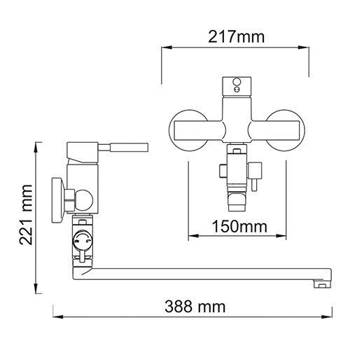 Смеситель для ванны WasserKraft Main 4102L (с душевым набором)