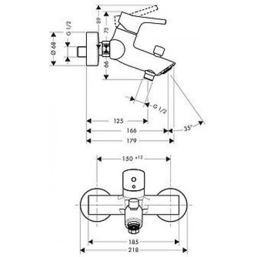 Смеситель для ванны Hansgrohe Talis S 72400000