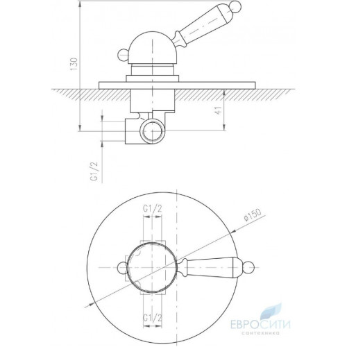 Смеситель для душа Rav Slezak Labe L583L (с механизмом)