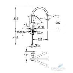 Смеситель для кухни Grohe BauLoop 30335DC1