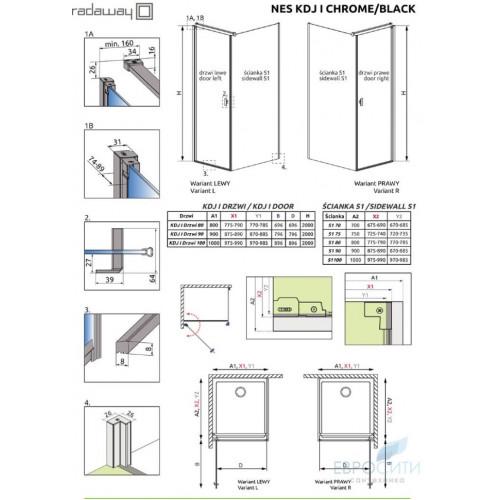 Душевой уголок Radaway Nes KDJ I 100x100