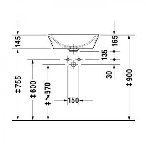 Умывальник Duravit Starck 1 D530, накладной 044753