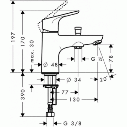 Смеситель для ванны Hansgrohe Focus 31930000