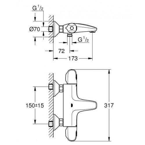 Термостат для ванны Grohe Grohtherm 1000 New 34155003