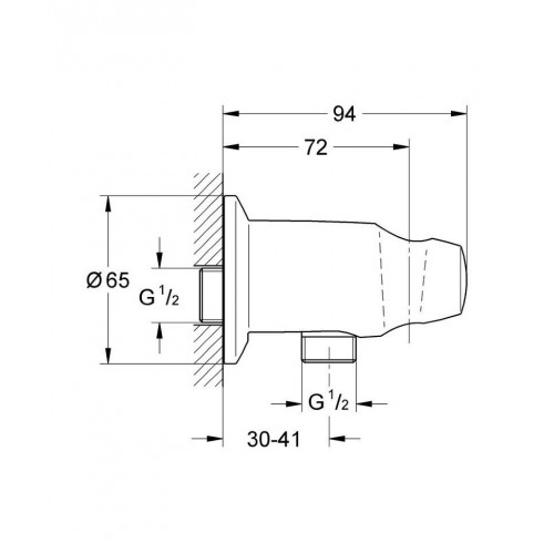 Держатель для лейки с подключением шланга Grohe Movario 28406000