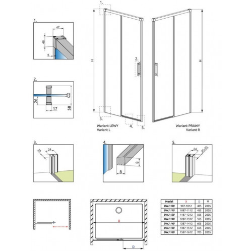 Раздвижная душевая дверь Radaway Idea DWJ 120