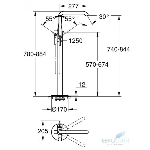 Смеситель для ванны Grohe Essence 23491001