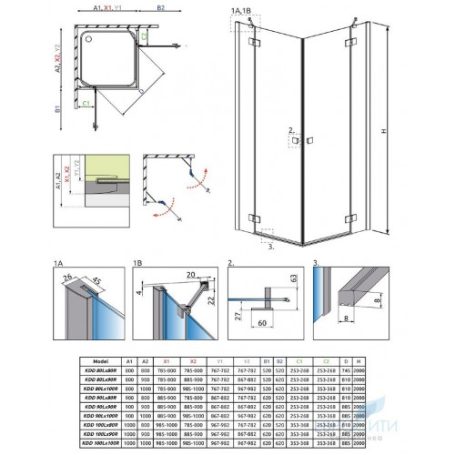 Душевой уголок Radaway Essenza New KDD 90x90