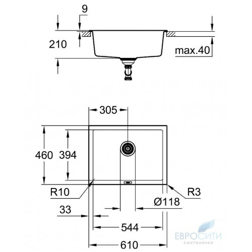 Кухонная мойка Grohe K700U 70-C