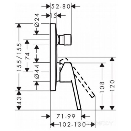 Смеситель Hansgrohe Logis Loop 71264000 + 01800180