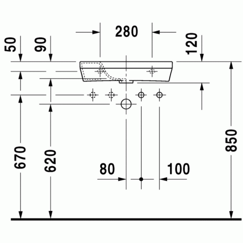 Умывальник Duravit DuraStyle 50x22 071350