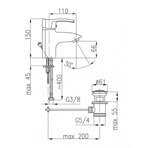 Смеситель для умывальника Armatura Kwarcyt 4202-815 (с донным клапаном)