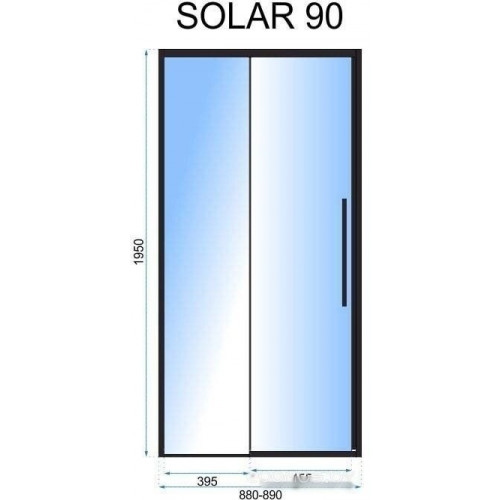 Душевая дверь Rea Solar black 90 K6319