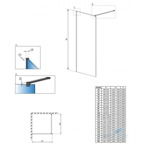 Душевой уголок Radaway Modo X II Black 130