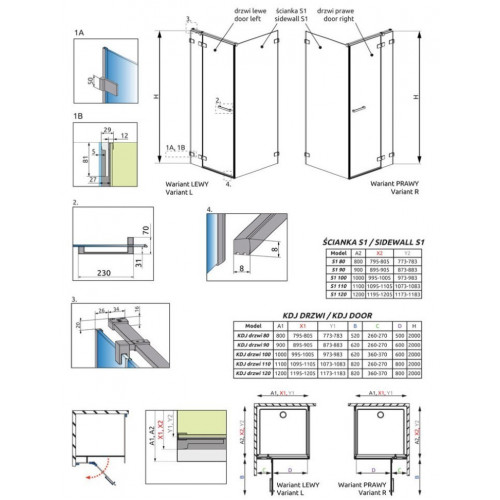 Душевой уголок Radaway Euphoria KDJ 110x90