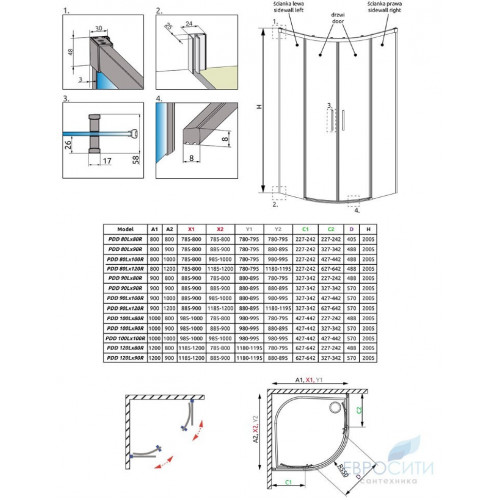 Душевой уголок Radaway Idea PDD 90x90