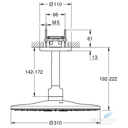 Верхний душ Grohe Rainshower 310 SmartActive 26477000