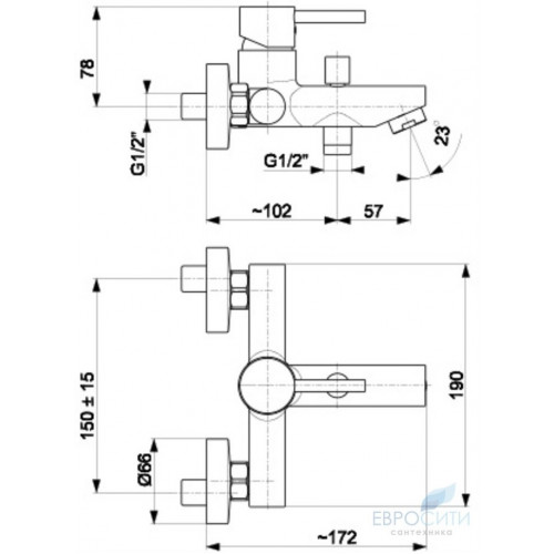 Смеситель для ванны Armatura Neda 5824-010-00