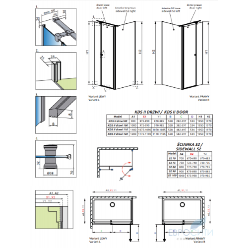 Душевой уголок Radaway Eos II KDS 120x100