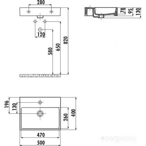 Умывальник Creavit Next 50x40 NX242-00CB00E-0000