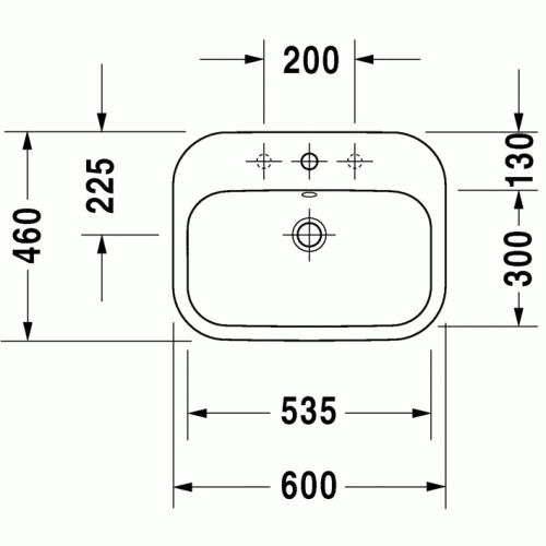 Умывальник врезной Duravit Happy D.2 60x46 048360