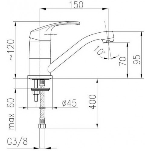 Смеситель для умывальника Armatura Krzem 4212-914