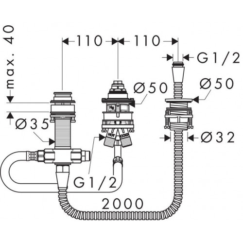 Скрытая часть для смесителя Hansgrohe Logis 13439180