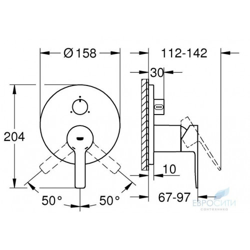 Смеситель для ванны Grohe Lineare 24095001, встраиваемый, на 3 источника