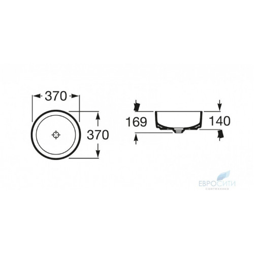 Умывальник Roca Inspira Round 37x37, накладной
