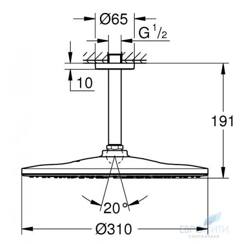 Верхний душ Grohe Rainshower 310 Mono 26559000