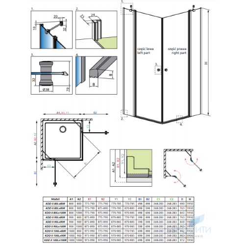 Душевой уголок Radaway Eos KDD II 100x100