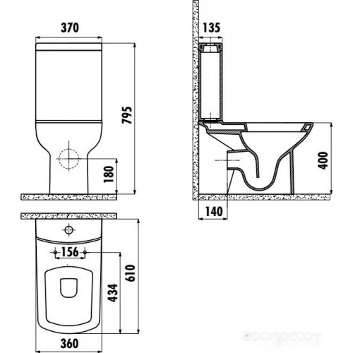 Чаша унитаза Creavit Lara LR310-11CB00E-0000