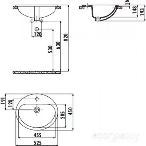 Умывальник Creavit TP 52x45 TP225-00CB00E-0000