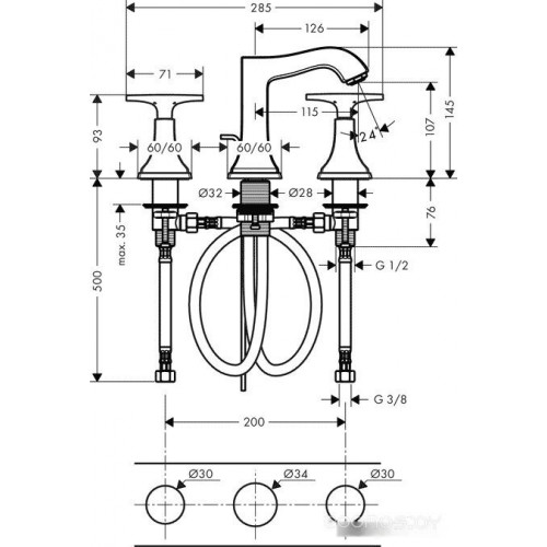 Смеситель Hansgrohe Metropol Classic 31306000 (хром)