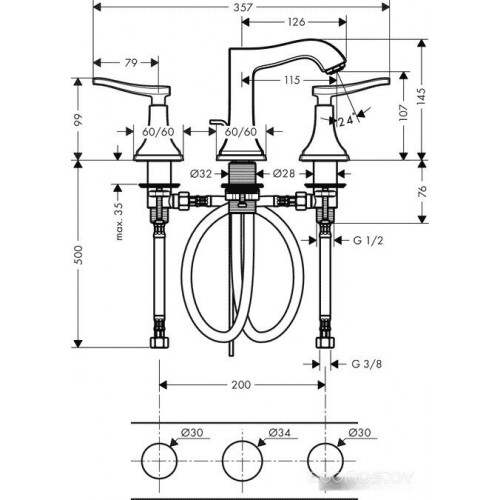 Смеситель Hansgrohe Metropol Classic 31330000 (хром)