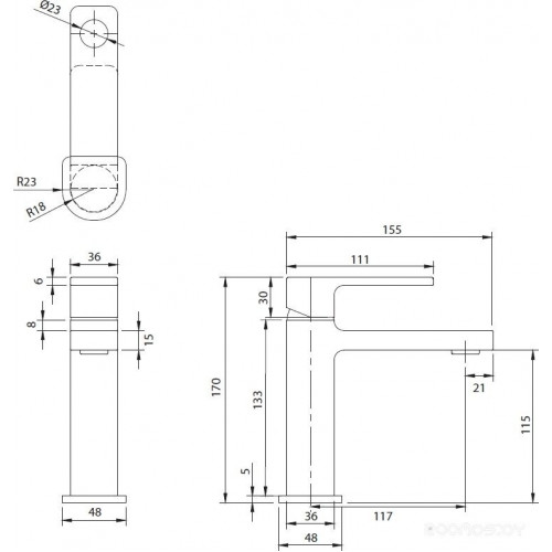 Смеситель Omnires Baretti BA7810 BL