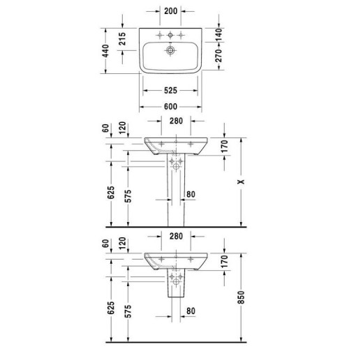 Умывальник Duravit DuraStyle 60x44 231960